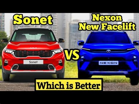 Tata Nexon Facelift Vs Kia Sonet Detail Comparision Tatanexonfacelift