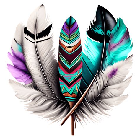 Teal and Purple Eagle Feather on a Teepee · Creative Fabrica