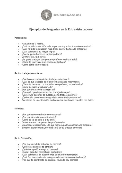 Revisa Ejemplos De Preguntas De Una Entrevista Laboral