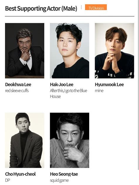 On Twitter Best Supporting Actor Nominees Drama At Th Baeksang