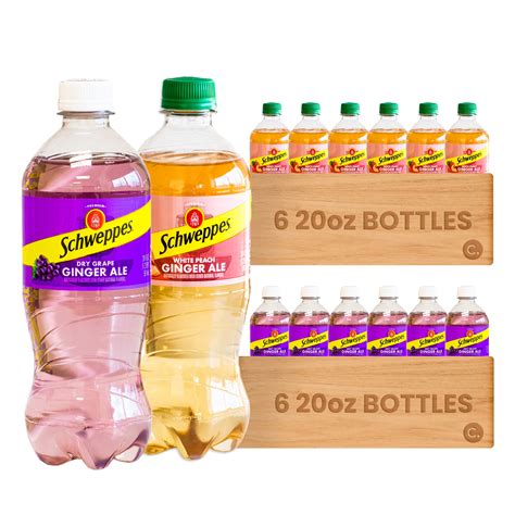 Schweppes White Peach Ginger Ale Dry Grape Variety Pack