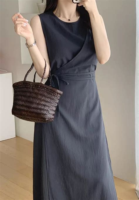 Sunnydaysweety 2024 Summer New French Style Round Neck Dress