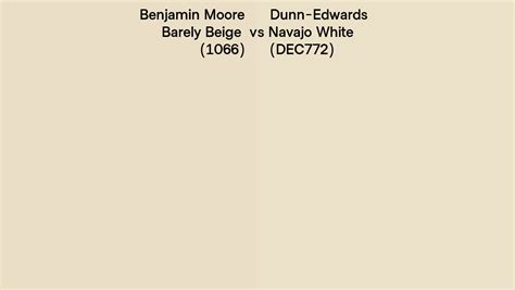 Benjamin Moore Barely Beige 1066 Vs Dunn Edwards Navajo White DEC772