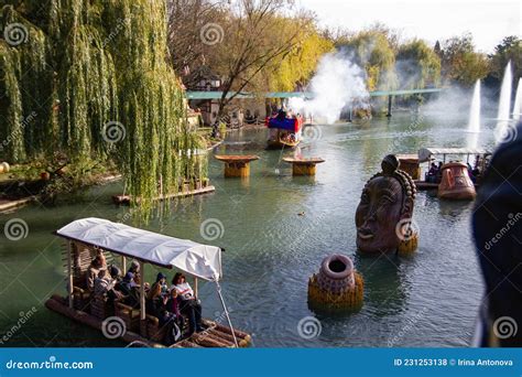 People Float Lanterns In The River To Worship River Goddess In Loy