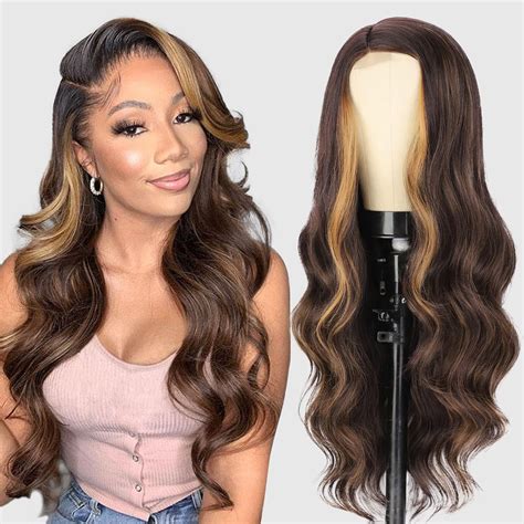 Bluespace Wigs 28 Women Girls Long Curly Hair Heat Resistant Fiber With Free Wig