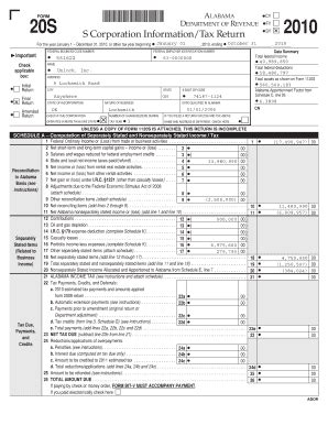 Fillable Online Ador State Al Form 20s Alabama 2011 Fax Email Print