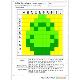 Kolorowe dyktando graficzne bałwan odkoduj obrazek