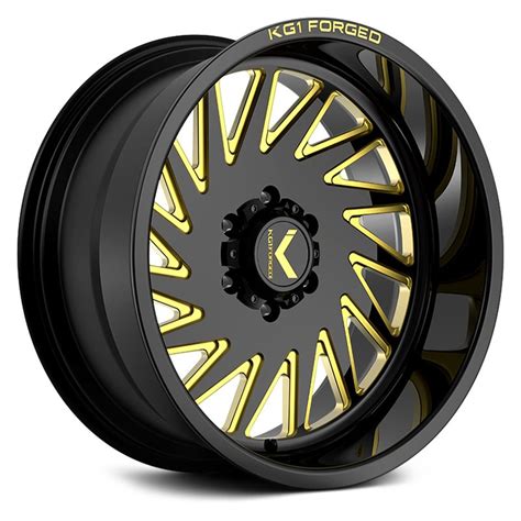 Kg1 Forged® Kt056 Outburst Wheels Gloss Black With Gold Milled