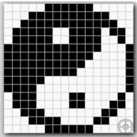 Ying And Yang Pattern For Criss Stitch Hama Beads Perler Beads Etc Pixel Art Pixel Art