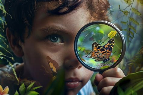 Premium Photo Portrait Of Kids Discovering Hidden Wilderness Marvels