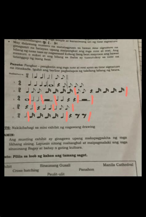 Pangkat Pangkatin Ang Mga Note At Rest Ayon Sa Time Signature Na