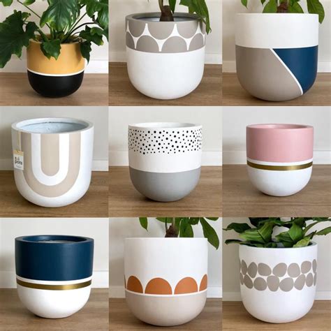 Designer hand-painted plant pots | Plant pot design, Painted plant pots ...