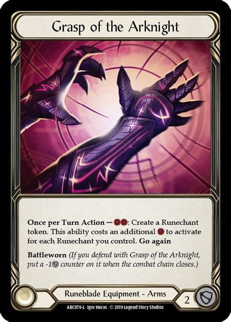 Grasp Of The Arknight Arcane Rising Flesh And Blood Tcg