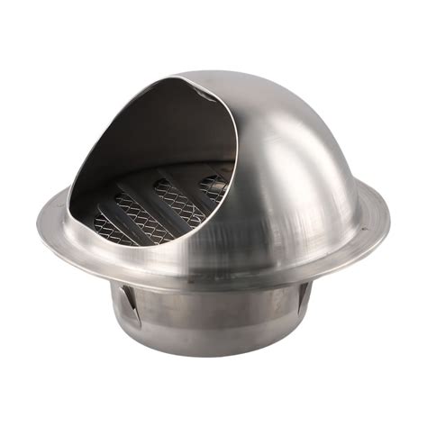 Stainless Steel Round Brushed Bull Nosed External Extractor Wall Vent