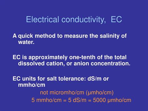 Ppt Electrical Conductivity Ec Powerpoint Presentation Free