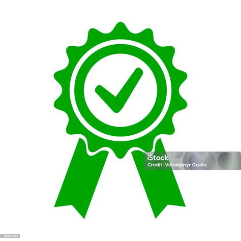 Vector Green Approved Certificate Icon On Grey Background Certified