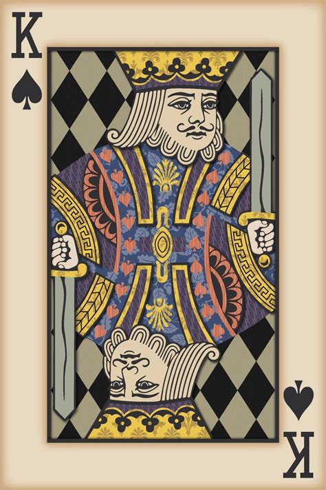 Playing Card Wall Art, Playing Card Print, Man Cave Decor, king of ...