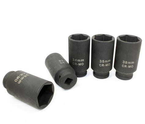 Pc Dr Metric Pt Wheel Spindle Axle Nut Deep Impact Socket Set