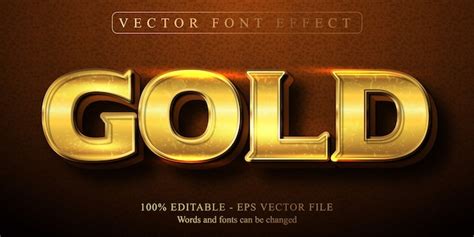 Premium Vector Gold Text Shiny Golden Style Editable Text Effect