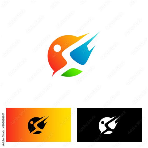 running man logo design template Stock Vector | Adobe Stock