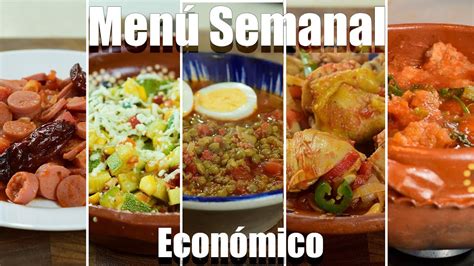 Menú Semanal Económico Y Delicioso Youtube