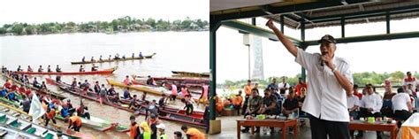 Tim Dayung Sampan Bidar Meriahkan Hut Ke Kota Sintang