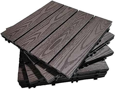 Annurssy Pack Interlocking Deck Tiles X Wood Plastic