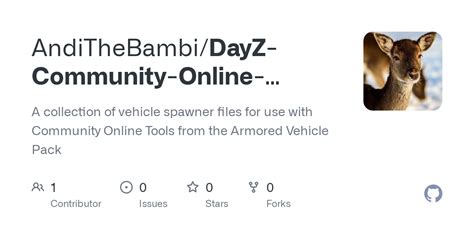 GitHub - AndiTheBambi/DayZ-Community-Online-Tools-Vehicle-Spawner-Armored-Vehicle-Pack-Edition ...