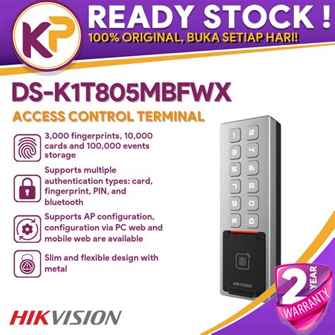 Jual HIKVISION DS K1T805MBFWX FINGERPRINT BLUETOOTH ACCESS CONTROL