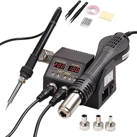 LRT 8586 2 In 1 Soldering Iron Hot Air Station Kit For SMD Rework