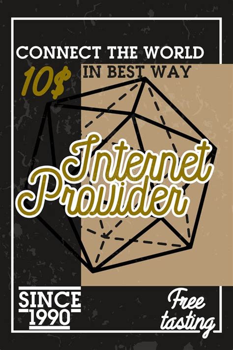 Color Vintage Internet Provider Banner Stock Vector Illustration Of