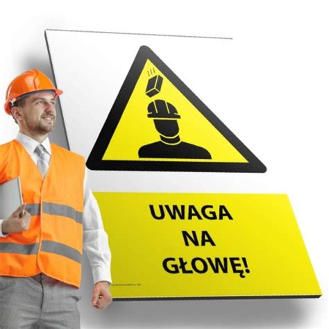 Tablica PVC 20x30cm UWAGA NA GŁOWĘ