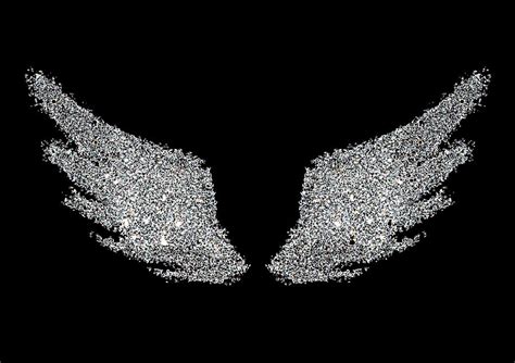 Glamorous Silver Angel Wings Mixed Media By The Empress Gallery Of