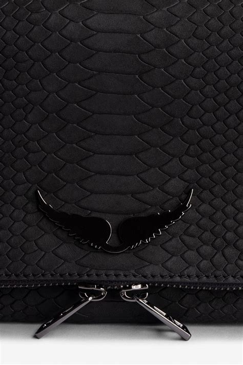 Zadig And Voltaire Soft Savage Rock Clutch In Black Endource