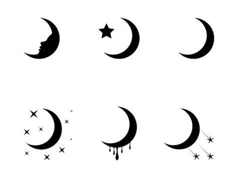 Premium Vector | Black Waxing Crescent Moon Silhouette