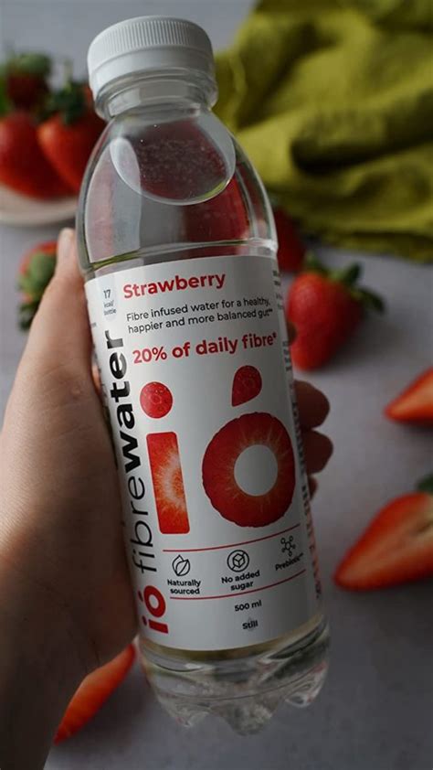 Ió Fibrewater Prebiotic Fibre Infused Flavoured Still Water Strawberry Bright Presence