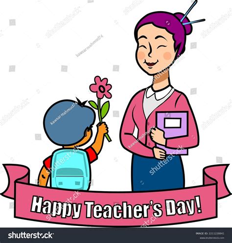 Happy Teacher Day Vector Clip Art Stock Vector Royalty Free