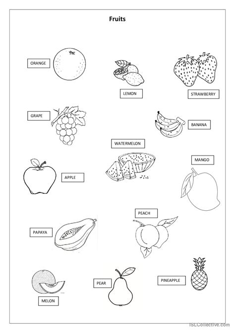 Fruits Pictionary Pictionary Pictur English Esl Worksheets Pdf Doc