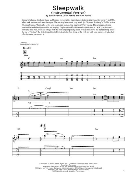 Santo Johnny Sleepwalk Instrumental Version Arr Fred Sokolow