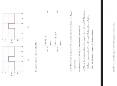 Solved The Signals X1 T And X2 T Are Defined By X1 T 1 Chegg