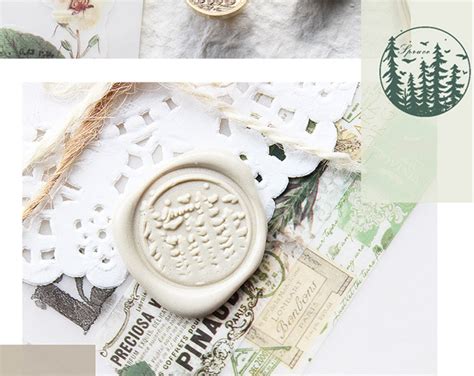 Forest Wax Seal Stamp Kit Pine Trees Sealing Wax Journal Etsy