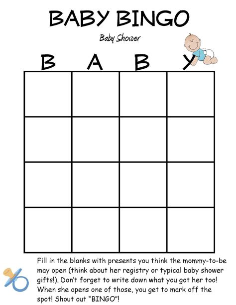 Baby Bingo Free Printable Template | Free Printable