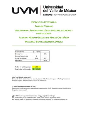 Actividad Numero Caso Practico Administraci N De Sueldos Salarios