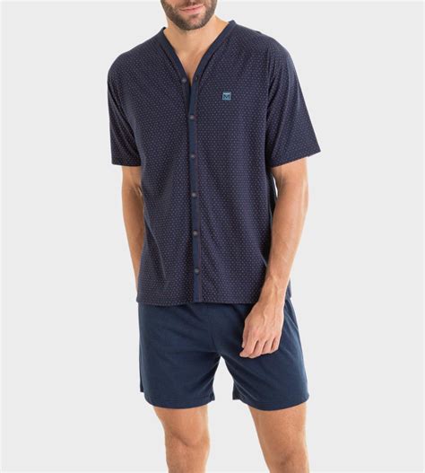 Pyjama court boutonné bleu Massana Lingerie Sipp