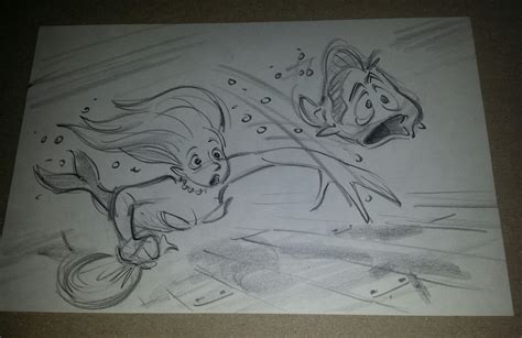 Flounder Little Mermaid Drawing at PaintingValley.com | Explore ...