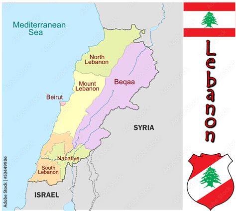 Lebanon Middle East Map Lenna Nicolle