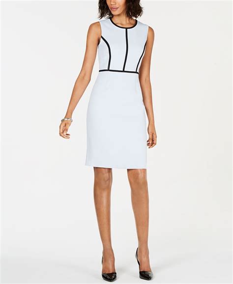 Kasper Piped Crepe Sheath Dress Macys