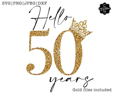 Hello 50 Svg Fifty Svg 50th Birthday Svg For Women 50th Etsy