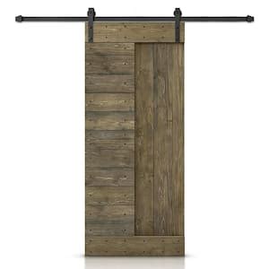 CALHOME 42 In X 84 In Carbon Gray Stained DIY Knotty Pine Wood