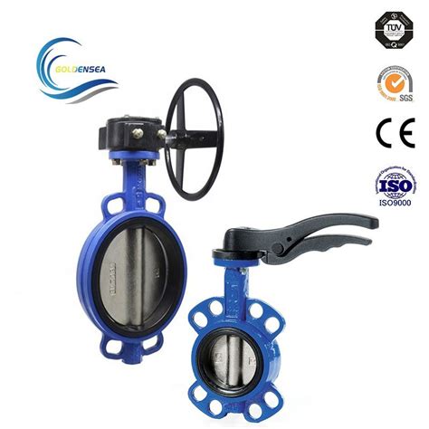 Iso Ductile Cast Iron Wafer Rubber Epdm Seated Butterfly Valve By